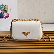 Prada Saffiano Leather Shoulder Bag White 22x14x6.5cm - 1