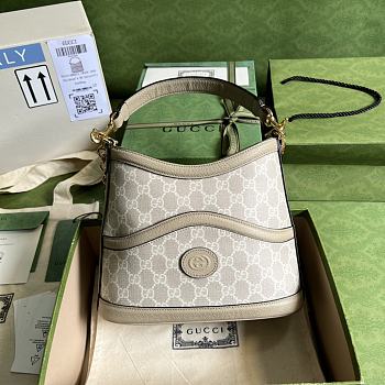 Gucci Large Shoulder Bag With Interlocking Beige 24.5x20x9cm