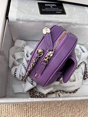 Chanel Heart Chain Bag Purple 18x16.5x6.5cm - 5