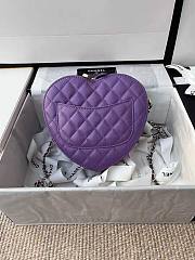 Chanel Heart Chain Bag Purple 18x16.5x6.5cm - 4