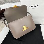 Celine Triomphe Bag In Shiny Calfskin Gray 22x16.5x7cm - 4