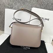 Celine Triomphe Bag In Shiny Calfskin Gray 22x16.5x7cm - 5