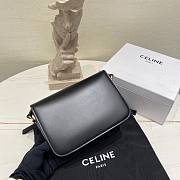 Celine Triomphe Bag In Shiny Calfskin Black 22x16.5x7cm - 2