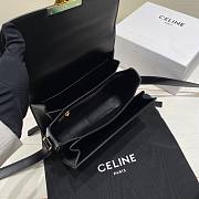 Celine Triomphe Bag In Shiny Calfskin Black 22x16.5x7cm - 4