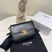 Celine Triomphe Bag In Shiny Calfskin Black 22x16.5x7cm - 5