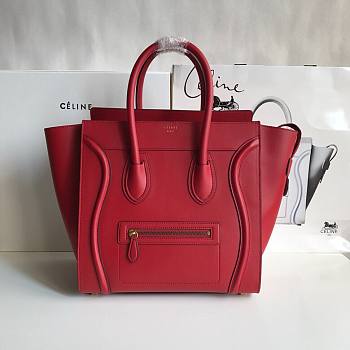 Celine Micro Luggage Calfskin Dune Red 30cm