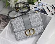 Dior Montaigne Gray Oblique Jacquard Gold Hardware 24x17x8cm - 1