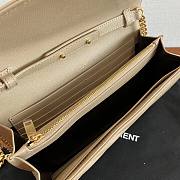 YSL Envelope Chain Wallet Beige Gold Hardware 22.5x14x4cm - 6