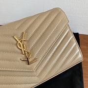 YSL Envelope Chain Wallet Beige Gold Hardware 22.5x14x4cm - 4