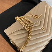 YSL Envelope Chain Wallet Beige Gold Hardware 22.5x14x4cm - 2