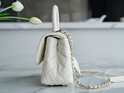 Chanel Coco Handle White Cavier Silver Hardware 24x14x9cm - 3