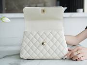 Chanel Coco Handle White Cavier Silver Hardware 24x14x9cm - 5