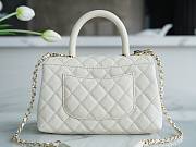 Chanel Coco Handle White Cavier Silver Hardware 24x14x9cm - 6