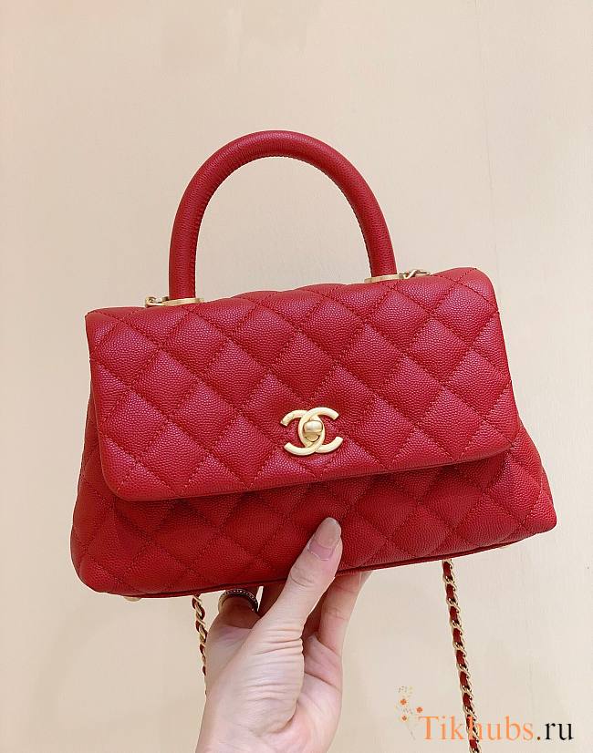 Chanel Coco Top Handle Bag Red 24 cm - 1