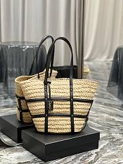 YSL Panier Bag In Natural Raffia 40x29x19cm - 1