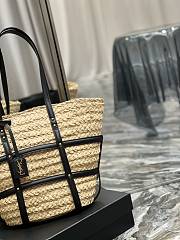 YSL Panier Bag In Natural Raffia 40x29x19cm - 6