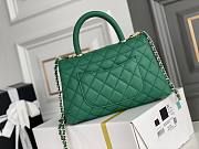 Chanel Coco Handle Green Cavier Gold Hardware 24x14x10cm - 4