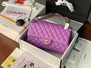 Chanel Flap Bag Lambskin Purple Gold Hardware 1112 Size 25 cm - 1