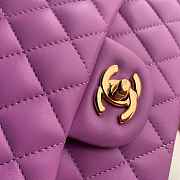 Chanel Flap Bag Lambskin Purple Gold Hardware 1112 Size 25 cm - 4