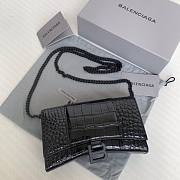 Balenciaga Hourglass XS Black Crocodile Embossed 19x12x5cm - 1