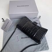 Balenciaga Hourglass XS Black Crocodile Embossed 19x12x5cm - 4