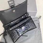 Balenciaga Hourglass XS Black Crocodile Embossed 19x12x5cm - 2