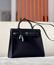 Hermes Herbag Zip Black Canvas Bag 31x25x10cm - 1