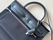 Hermes Herbag Zip Black Canvas Bag 31x25x10cm - 5