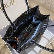 Dior Book Tote Black Pixel Zodiac Embroidery 36x18x28cm - 6