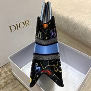 Dior Book Tote Black Pixel Zodiac Embroidery 36x18x28cm - 5