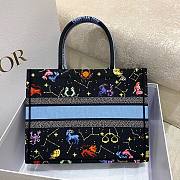 Dior Book Tote Black Pixel Zodiac Embroidery 36x18x28cm - 3