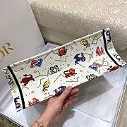 Dior Book Tote White Pixel Zodiac Embroider 42x18x35cm - 3