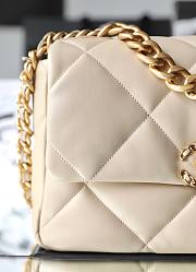 Chanel 19 Flap Bag Beige Gold Hardware 30x20x10cm - 2