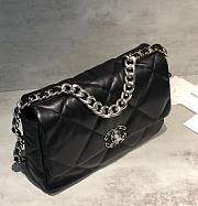 Chanel 19 Flap Bag 30cm Black Silver Hardware - 5