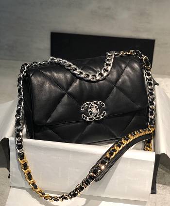 Chanel 19 Flap Bag 26cm Black Silver Hardware