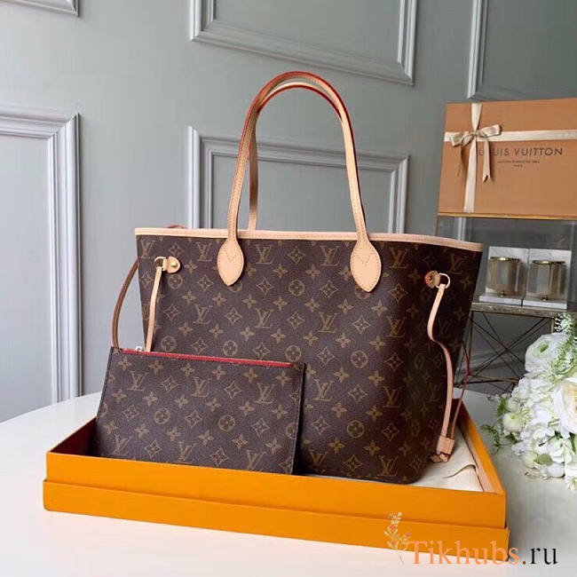 LV Neverfull MM Cerise Red 32x29x17cm - 1