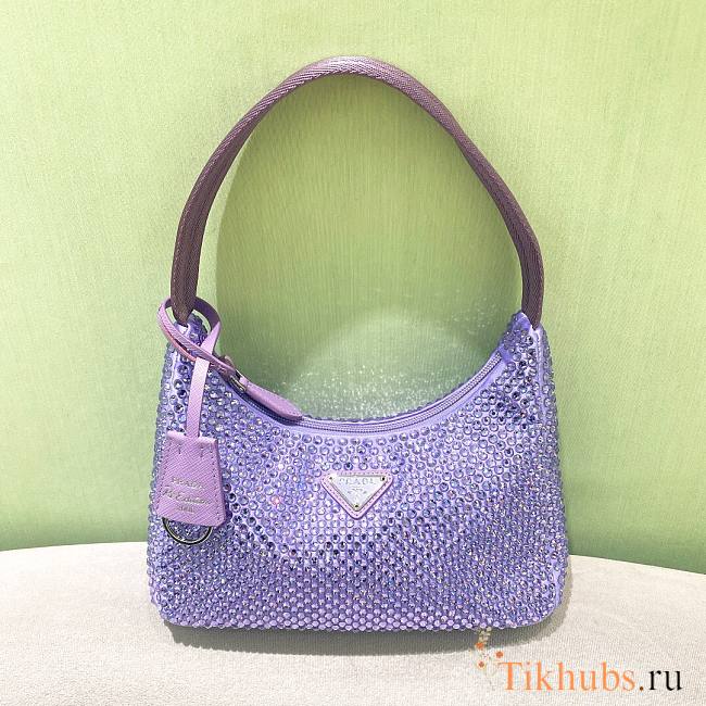 Prada Re-edition Satin Purple 22x17x6cm - 1