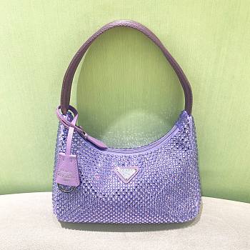 Prada Re-edition Satin Purple 22x17x6cm