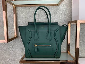 Celine Micro Luggage Smooth Calfskin Dune Green 26cm