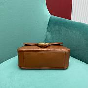 Gucci Marmont Mini Top Handle Bag Brown 21X15.5X8cm - 6