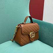 Gucci Marmont Mini Top Handle Bag Brown 21X15.5X8cm - 5