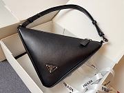 Prada Triangle Leather Pouch Black 26x14x5cm - 5