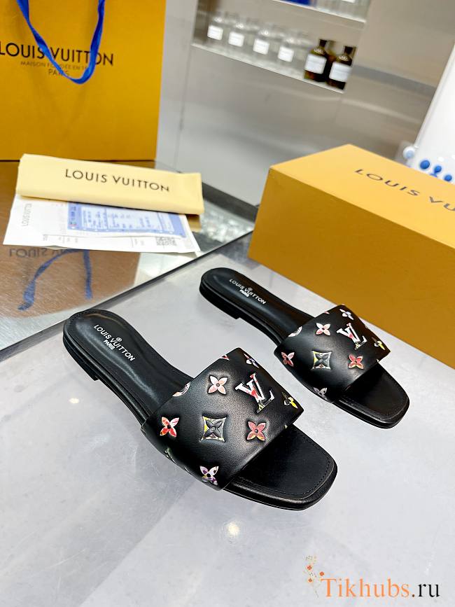 LV Revival Flat Mule Black - 1