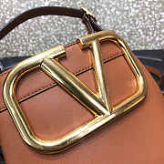 Valentino VLogo Signature Brown Bucket Bag 20x19x12cm - 2