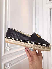 Gucci Leather Espadrille Double G Black - 3