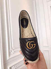 Gucci Leather Espadrille Double G Black - 4