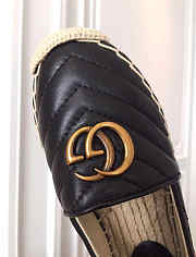 Gucci Leather Espadrille Double G Black - 5