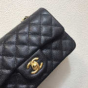 Chanel Mini Flap Bag Gold-tone Metal Caviar Leather Black Size 20cm - 5