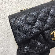 Chanel Mini Flap Bag Gold-tone Metal Caviar Leather Black Size 20cm - 4