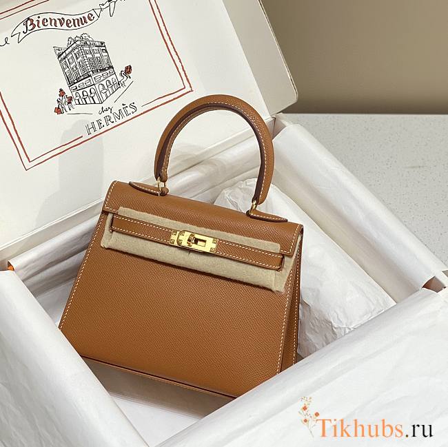 Hermes Mini Kelly Epsom Brown 20cm - 1